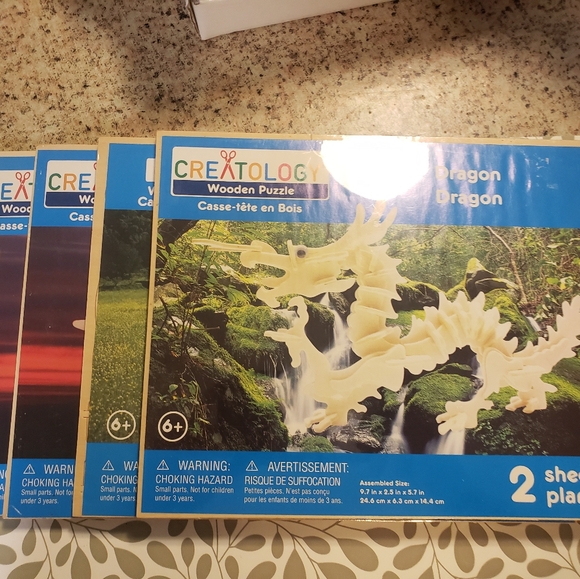 Lot 4 Creatology Dragon, Dinosaur Wooden Puzzles! New & Sealed! - Picture 10 of 10